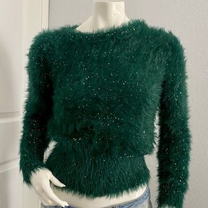 Zara soft fluffy sweater with sewn in sequin